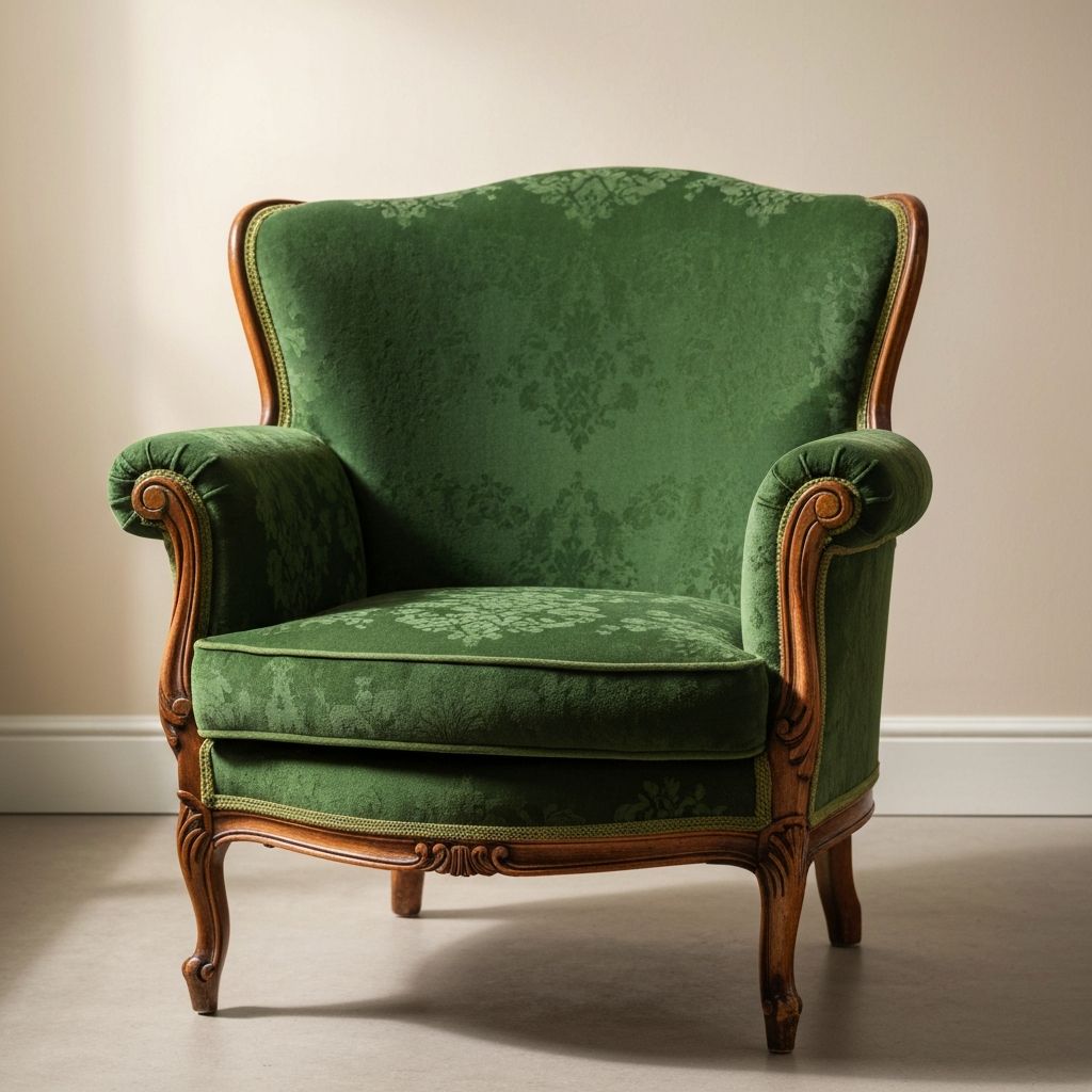 Reupholstered vintage armchair